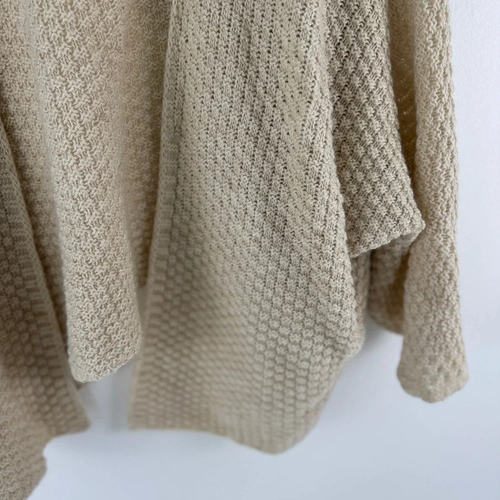 Brandy Melville Wool Blend Oversized Open Front Cardigan Beige‎ Made in Italy OS